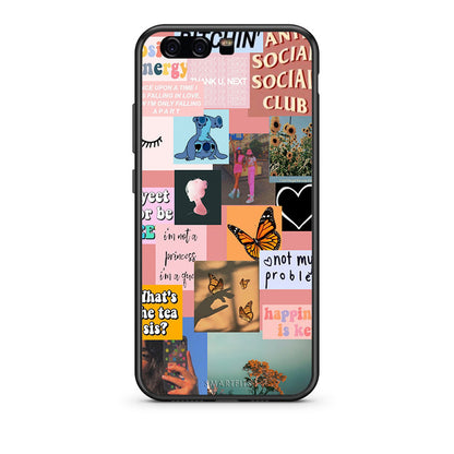 Huawei P10 Lite Collage Bitchin Θήκη Αγίου Βαλεντίνου από τη Smartfits με σχέδιο στο πίσω μέρος και μαύρο περίβλημα | Smartphone case with colorful back and black bezels by Smartfits