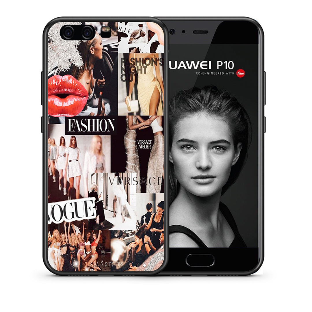 Θήκη Αγίου Βαλεντίνου Huawei P10 Collage Fashion από τη Smartfits με σχέδιο στο πίσω μέρος και μαύρο περίβλημα | Huawei P10 Collage Fashion case with colorful back and black bezels