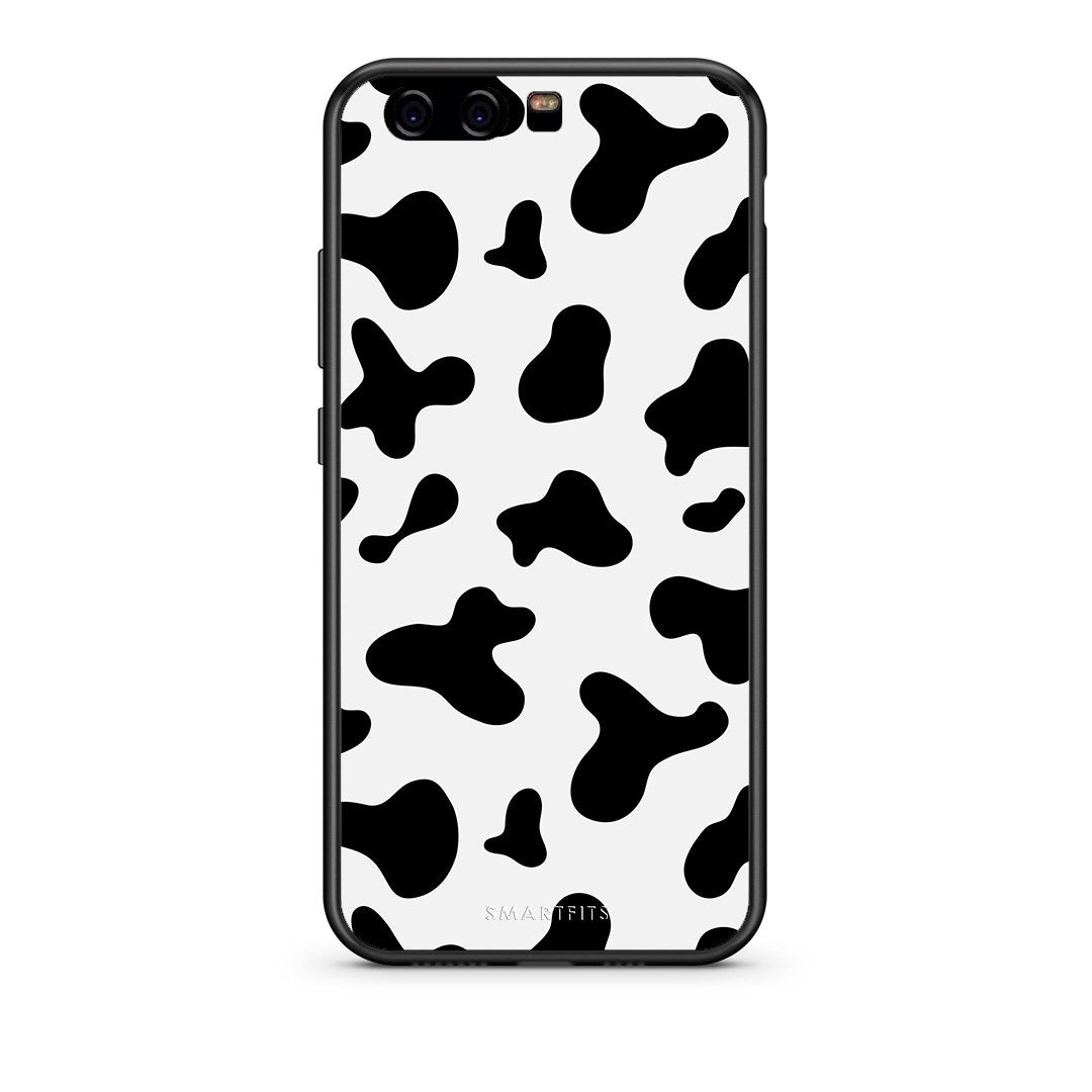 Huawei P10 Lite Cow Print θήκη από τη Smartfits με σχέδιο στο πίσω μέρος και μαύρο περίβλημα | Smartphone case with colorful back and black bezels by Smartfits