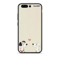 Thumbnail for Huawei P10 Lite Dalmatians Love θήκη από τη Smartfits με σχέδιο στο πίσω μέρος και μαύρο περίβλημα | Smartphone case with colorful back and black bezels by Smartfits