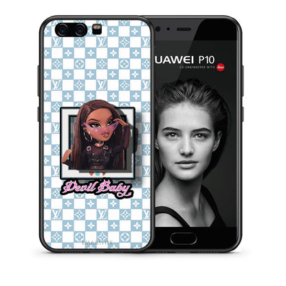 Θήκη Αγίου Βαλεντίνου Huawei P10 Lite Devil Baby από τη Smartfits με σχέδιο στο πίσω μέρος και μαύρο περίβλημα | Huawei P10 Lite Devil Baby case with colorful back and black bezels