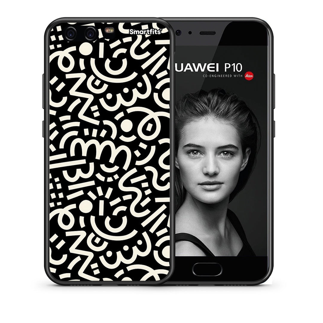 Θήκη Huawei P10 Lite Doodle Art από τη Smartfits με σχέδιο στο πίσω μέρος και μαύρο περίβλημα | Huawei P10 Lite Doodle Art case with colorful back and black bezels