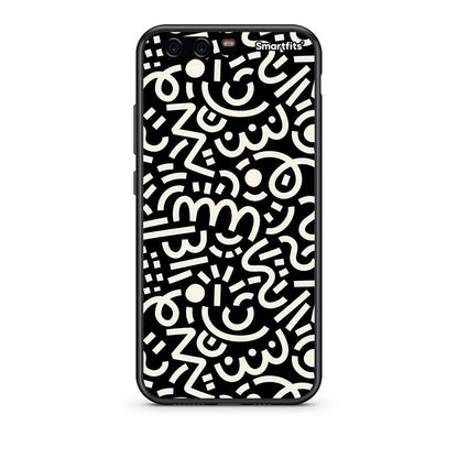 huawei p10 Doodle Art Θήκη από τη Smartfits με σχέδιο στο πίσω μέρος και μαύρο περίβλημα | Smartphone case with colorful back and black bezels by Smartfits