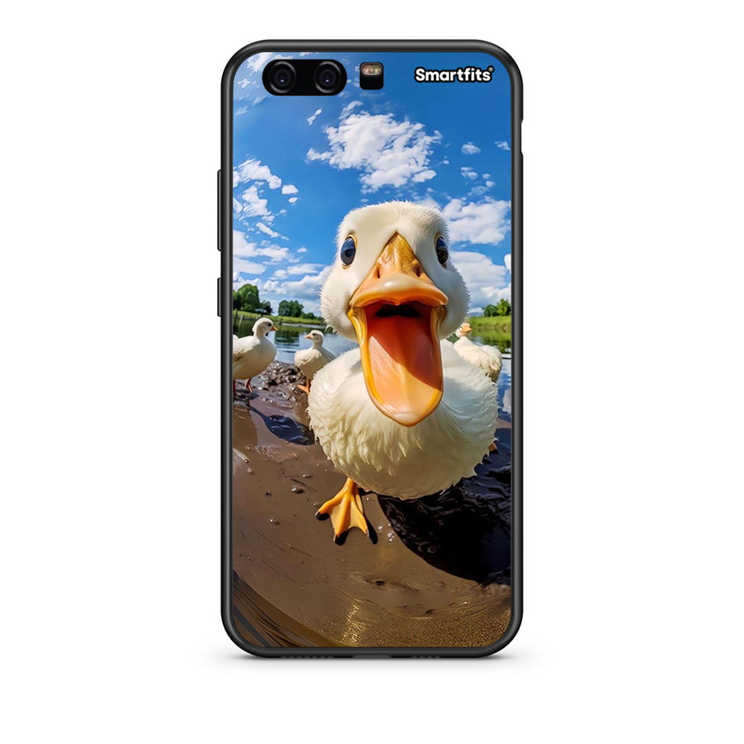 Huawei P10 Lite Duck Face θήκη από τη Smartfits με σχέδιο στο πίσω μέρος και μαύρο περίβλημα | Smartphone case with colorful back and black bezels by Smartfits
