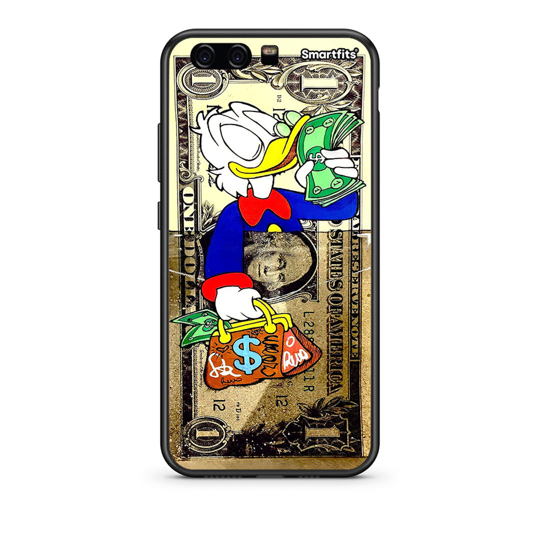 huawei p10 Duck Money Θήκη από τη Smartfits με σχέδιο στο πίσω μέρος και μαύρο περίβλημα | Smartphone case with colorful back and black bezels by Smartfits