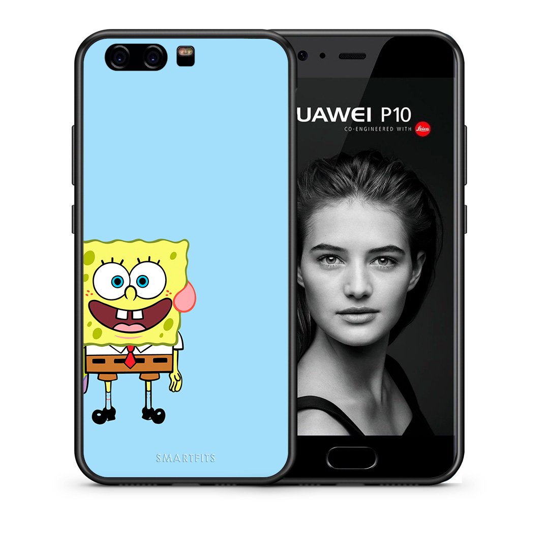 Θήκη Huawei P10 Lite Friends Bob από τη Smartfits με σχέδιο στο πίσω μέρος και μαύρο περίβλημα | Huawei P10 Lite Friends Bob case with colorful back and black bezels