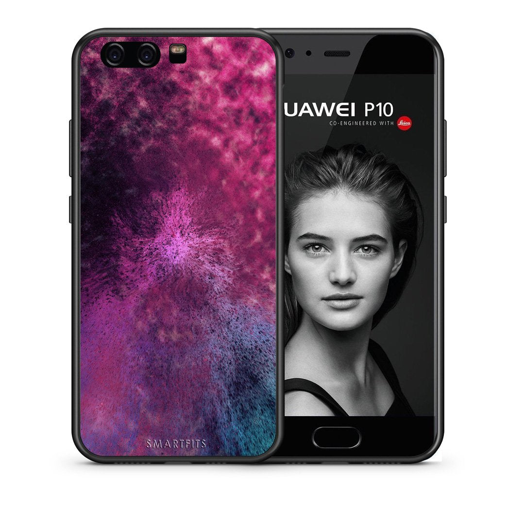 Θήκη Huawei P10 Lite Aurora Galaxy από τη Smartfits με σχέδιο στο πίσω μέρος και μαύρο περίβλημα | Huawei P10 Lite Aurora Galaxy case with colorful back and black bezels