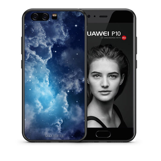 Θήκη Huawei P10 Blue Sky Galaxy από τη Smartfits με σχέδιο στο πίσω μέρος και μαύρο περίβλημα | Huawei P10 Blue Sky Galaxy case with colorful back and black bezels
