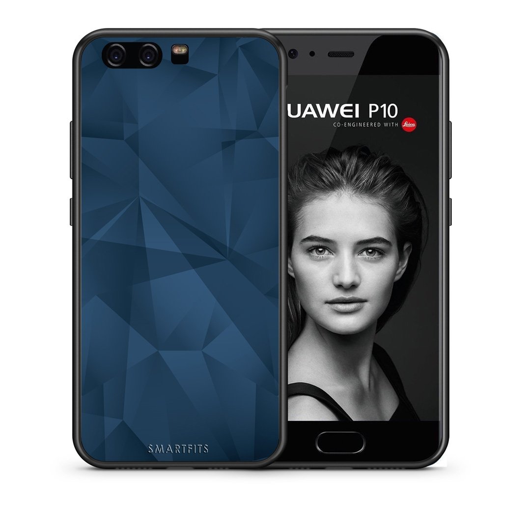 Θήκη Huawei P10 Lite Blue Abstract Geometric από τη Smartfits με σχέδιο στο πίσω μέρος και μαύρο περίβλημα | Huawei P10 Lite Blue Abstract Geometric case with colorful back and black bezels