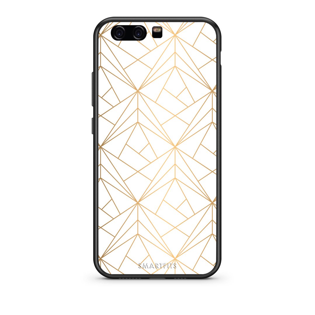 111 - huawei p10 Luxury White Geometric case, cover, bumper