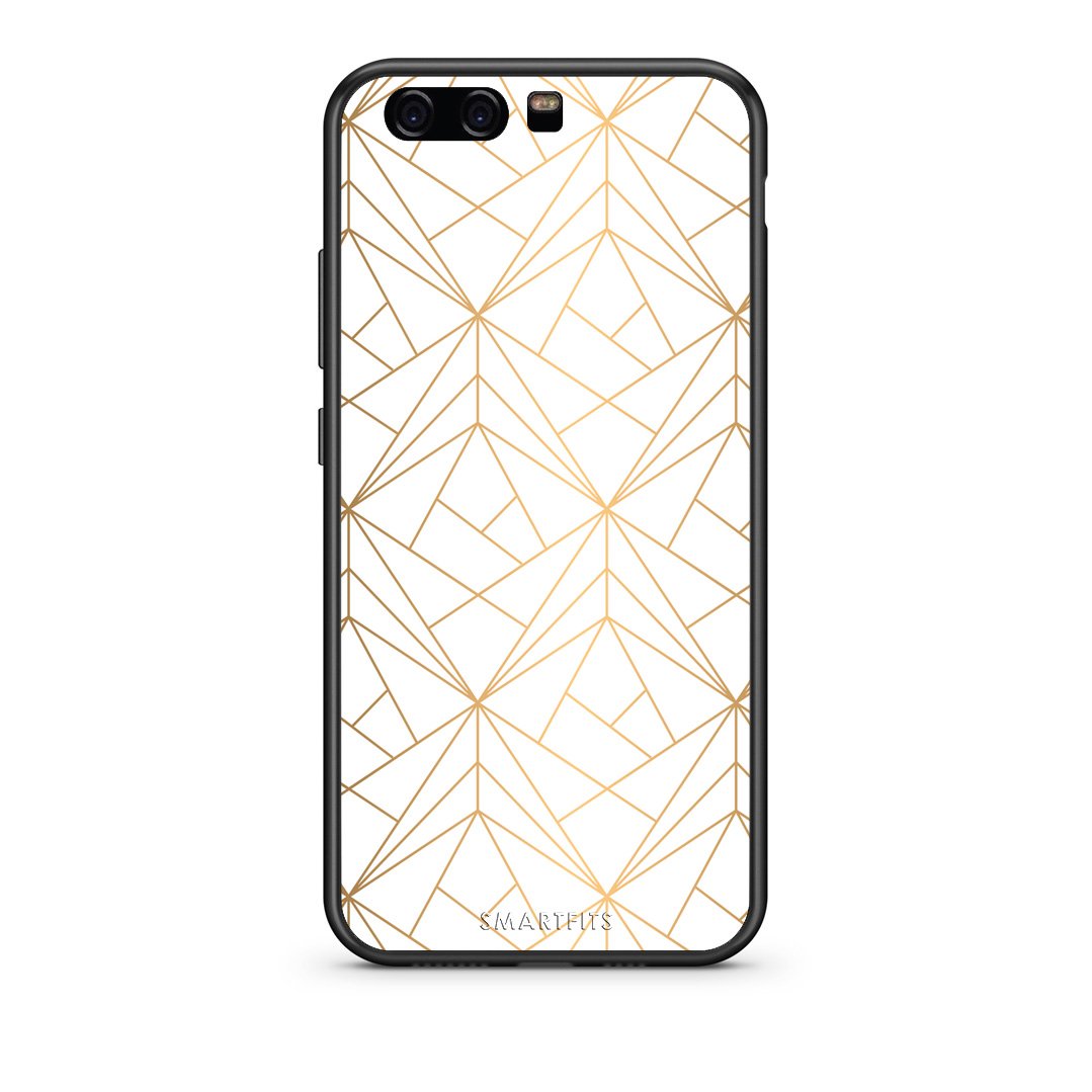 111 - Huawei P10 Lite Luxury White Geometric case, cover, bumper
