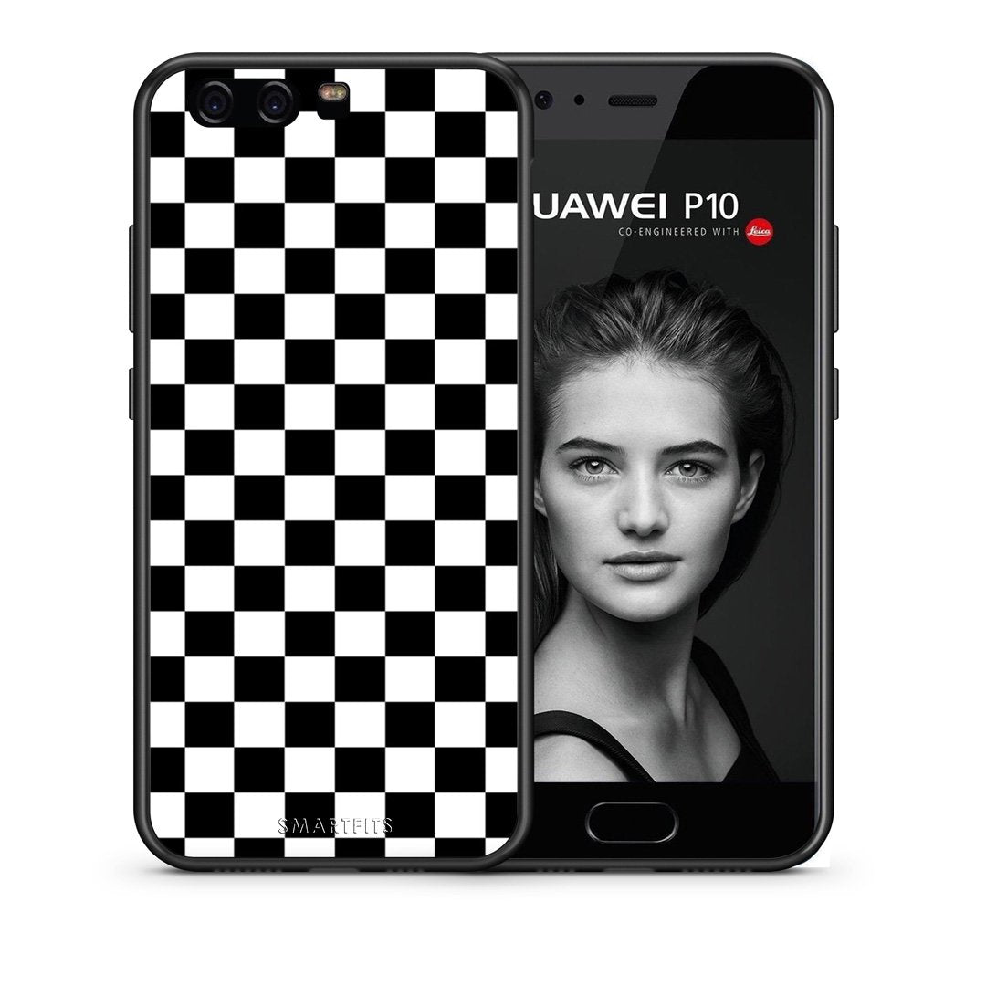 Θήκη Huawei P10 Squares Geometric από τη Smartfits με σχέδιο στο πίσω μέρος και μαύρο περίβλημα | Huawei P10 Squares Geometric case with colorful back and black bezels