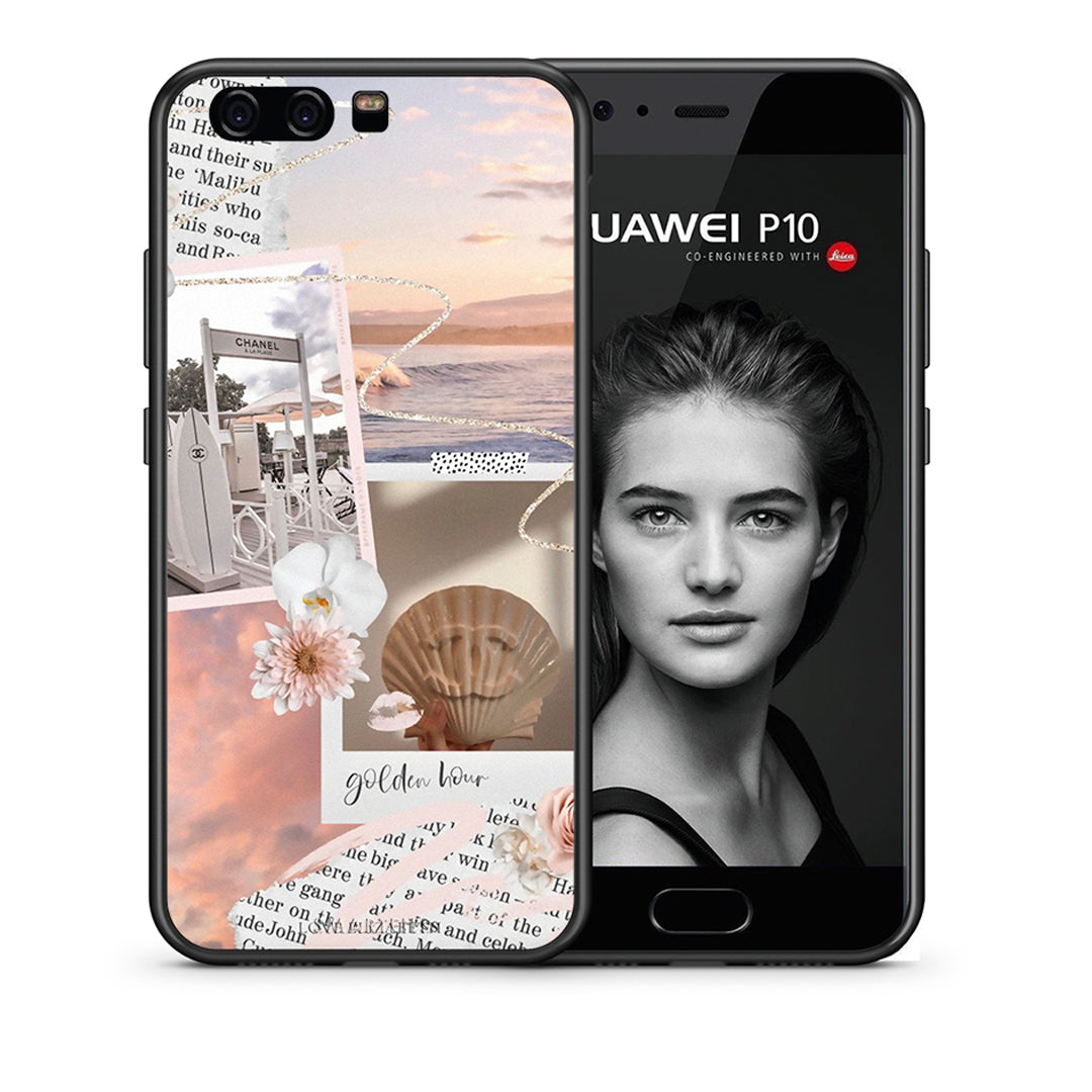 Θήκη Αγίου Βαλεντίνου Huawei P10 Lite Golden Hour από τη Smartfits με σχέδιο στο πίσω μέρος και μαύρο περίβλημα | Huawei P10 Lite Golden Hour case with colorful back and black bezels