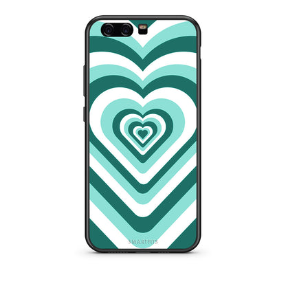 Huawei P10 Lite Green Hearts θήκη από τη Smartfits με σχέδιο στο πίσω μέρος και μαύρο περίβλημα | Smartphone case with colorful back and black bezels by Smartfits
