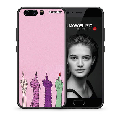 Θήκη Huawei P10 Halloween Be A Lady από τη Smartfits με σχέδιο στο πίσω μέρος και μαύρο περίβλημα | Huawei P10 Halloween Be A Lady case with colorful back and black bezels