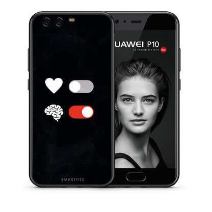 Θήκη Αγίου Βαλεντίνου Huawei P10 Lite Heart Vs Brain από τη Smartfits με σχέδιο στο πίσω μέρος και μαύρο περίβλημα | Huawei P10 Lite Heart Vs Brain case with colorful back and black bezels