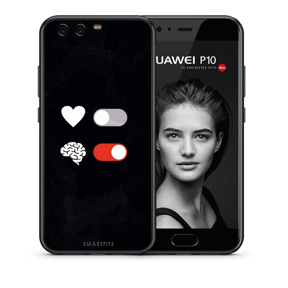 Θήκη Αγίου Βαλεντίνου Huawei P10 Lite Heart Vs Brain από τη Smartfits με σχέδιο στο πίσω μέρος και μαύρο περίβλημα | Huawei P10 Lite Heart Vs Brain case with colorful back and black bezels