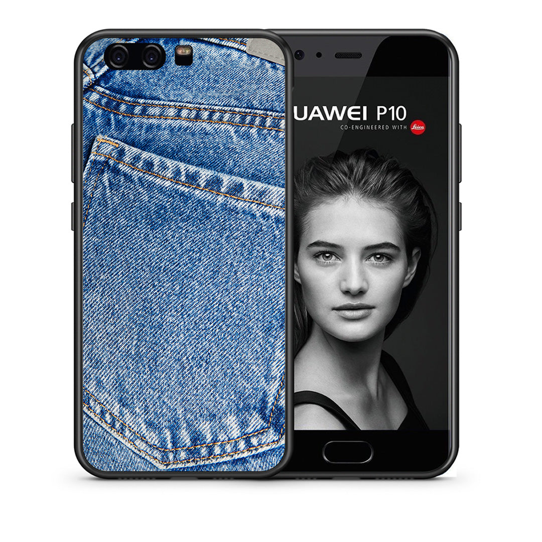 Θήκη Huawei P10 Jeans Pocket από τη Smartfits με σχέδιο στο πίσω μέρος και μαύρο περίβλημα | Huawei P10 Jeans Pocket case with colorful back and black bezels