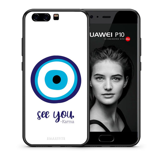 Θήκη Huawei P10 Lite Karma Says από τη Smartfits με σχέδιο στο πίσω μέρος και μαύρο περίβλημα | Huawei P10 Lite Karma Says case with colorful back and black bezels