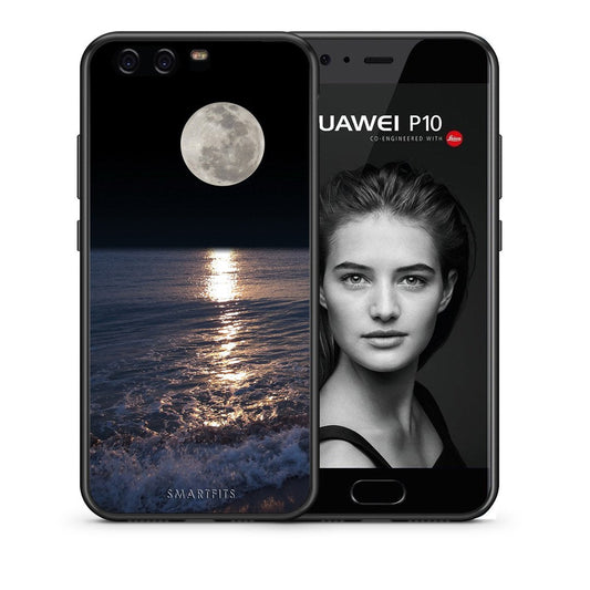 Θήκη Huawei P10 Lite Moon Landscape από τη Smartfits με σχέδιο στο πίσω μέρος και μαύρο περίβλημα | Huawei P10 Lite Moon Landscape case with colorful back and black bezels