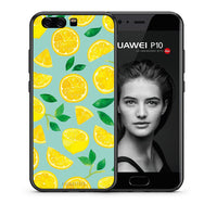 Thumbnail for Θήκη Huawei P10 Lemons από τη Smartfits με σχέδιο στο πίσω μέρος και μαύρο περίβλημα | Huawei P10 Lemons case with colorful back and black bezels
