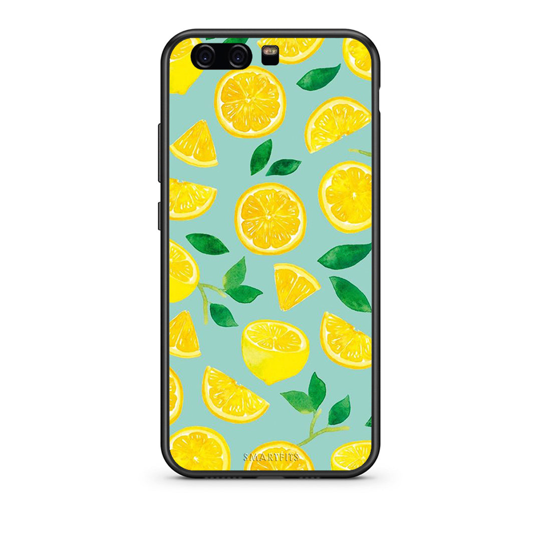 huawei p10 Lemons θήκη από τη Smartfits με σχέδιο στο πίσω μέρος και μαύρο περίβλημα | Smartphone case with colorful back and black bezels by Smartfits