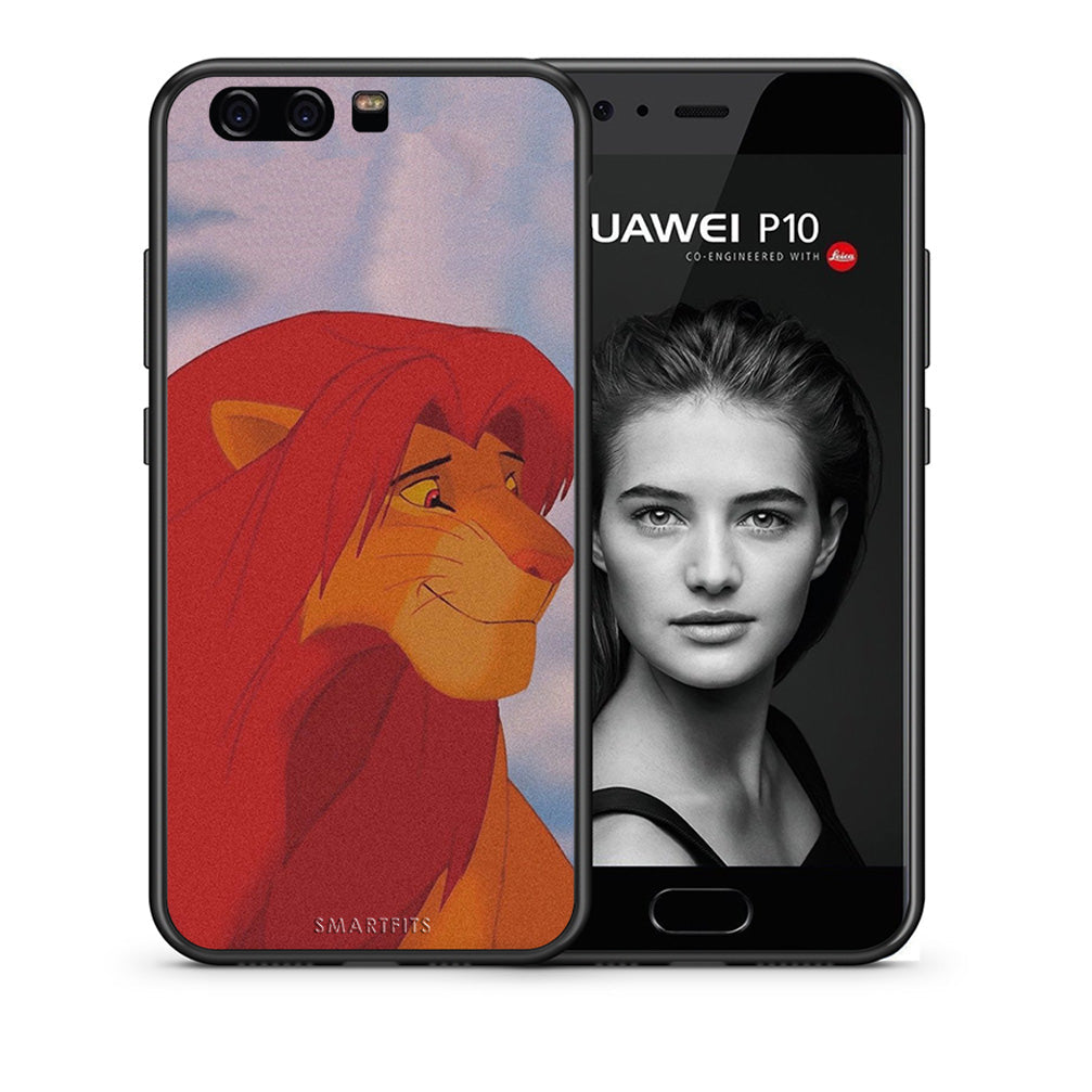 Θήκη Αγίου Βαλεντίνου Huawei P10 Lion Love 1 από τη Smartfits με σχέδιο στο πίσω μέρος και μαύρο περίβλημα | Huawei P10 Lion Love 1 case with colorful back and black bezels
