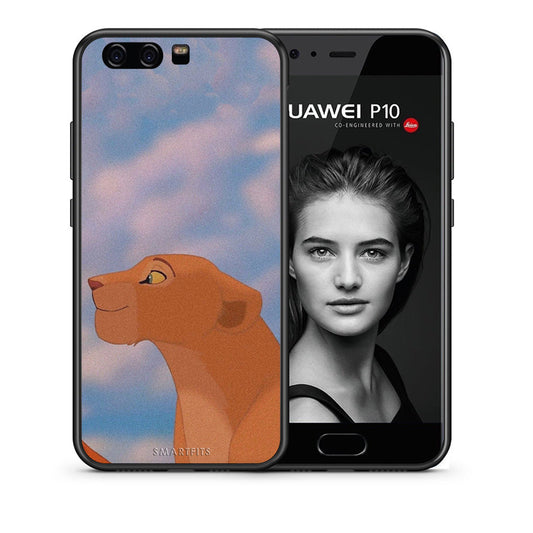 Θήκη Αγίου Βαλεντίνου Huawei P10 Lite Lion Love 2 από τη Smartfits με σχέδιο στο πίσω μέρος και μαύρο περίβλημα | Huawei P10 Lite Lion Love 2 case with colorful back and black bezels