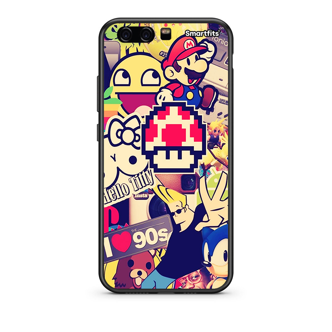 Huawei P10 Lite Love The 90s θήκη από τη Smartfits με σχέδιο στο πίσω μέρος και μαύρο περίβλημα | Smartphone case with colorful back and black bezels by Smartfits