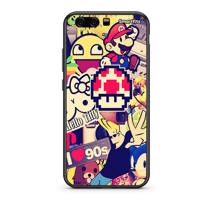 Huawei P10 Lite Love The 90s θήκη από τη Smartfits με σχέδιο στο πίσω μέρος και μαύρο περίβλημα | Smartphone case with colorful back and black bezels by Smartfits