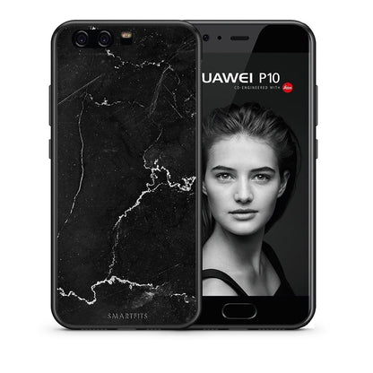 Θήκη Huawei P10 Lite Marble Black από τη Smartfits με σχέδιο στο πίσω μέρος και μαύρο περίβλημα | Huawei P10 Lite Marble Black case with colorful back and black bezels