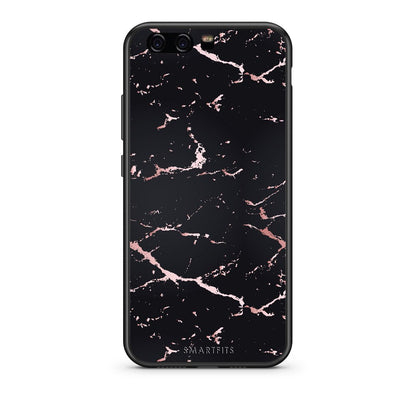 4 - Huawei P10 Lite Black Rosegold Marble case, cover, bumper