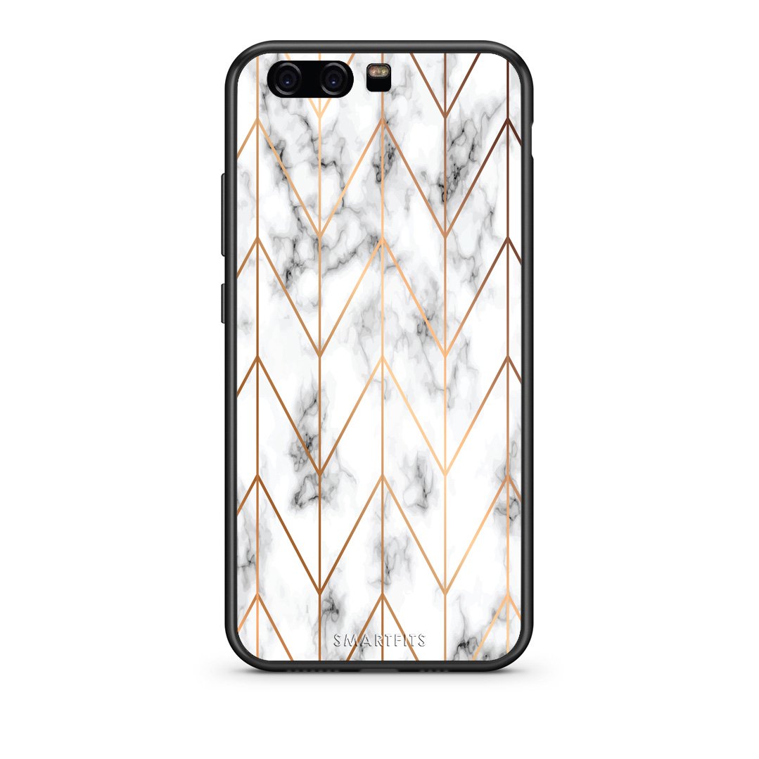 44 - huawei p10 Gold Geometric Marble case, cover, bumper