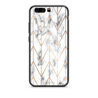 Thumbnail for 44 - Huawei P10 Lite Gold Geometric Marble case, cover, bumper