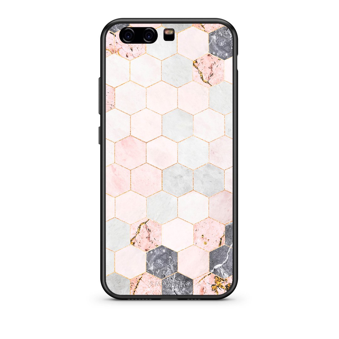 4 - Huawei P10 Lite Hexagon Pink Marble case, cover, bumper