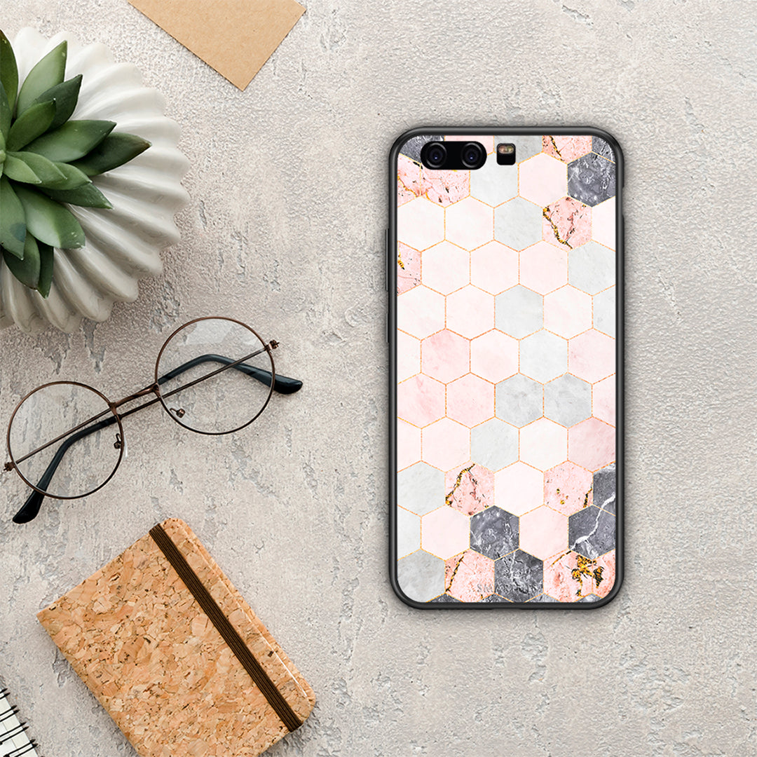 Marble Hexagon Pink - Huawei P10 Lite θήκη
