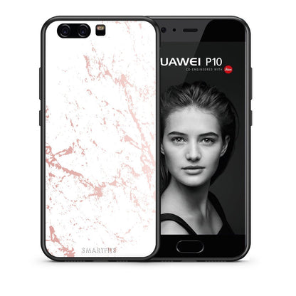 Θήκη Huawei P10 Pink Splash Marble από τη Smartfits με σχέδιο στο πίσω μέρος και μαύρο περίβλημα | Huawei P10 Pink Splash Marble case with colorful back and black bezels