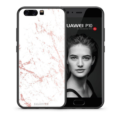 Θήκη Huawei P10 Pink Splash Marble από τη Smartfits με σχέδιο στο πίσω μέρος και μαύρο περίβλημα | Huawei P10 Pink Splash Marble case with colorful back and black bezels