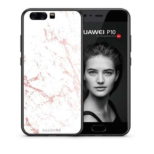 Θήκη Huawei P10 Pink Splash Marble από τη Smartfits με σχέδιο στο πίσω μέρος και μαύρο περίβλημα | Huawei P10 Pink Splash Marble case with colorful back and black bezels