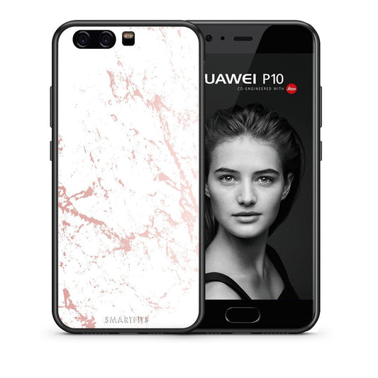 Θήκη Huawei P10 Lite Pink Splash Marble από τη Smartfits με σχέδιο στο πίσω μέρος και μαύρο περίβλημα | Huawei P10 Lite Pink Splash Marble case with colorful back and black bezels