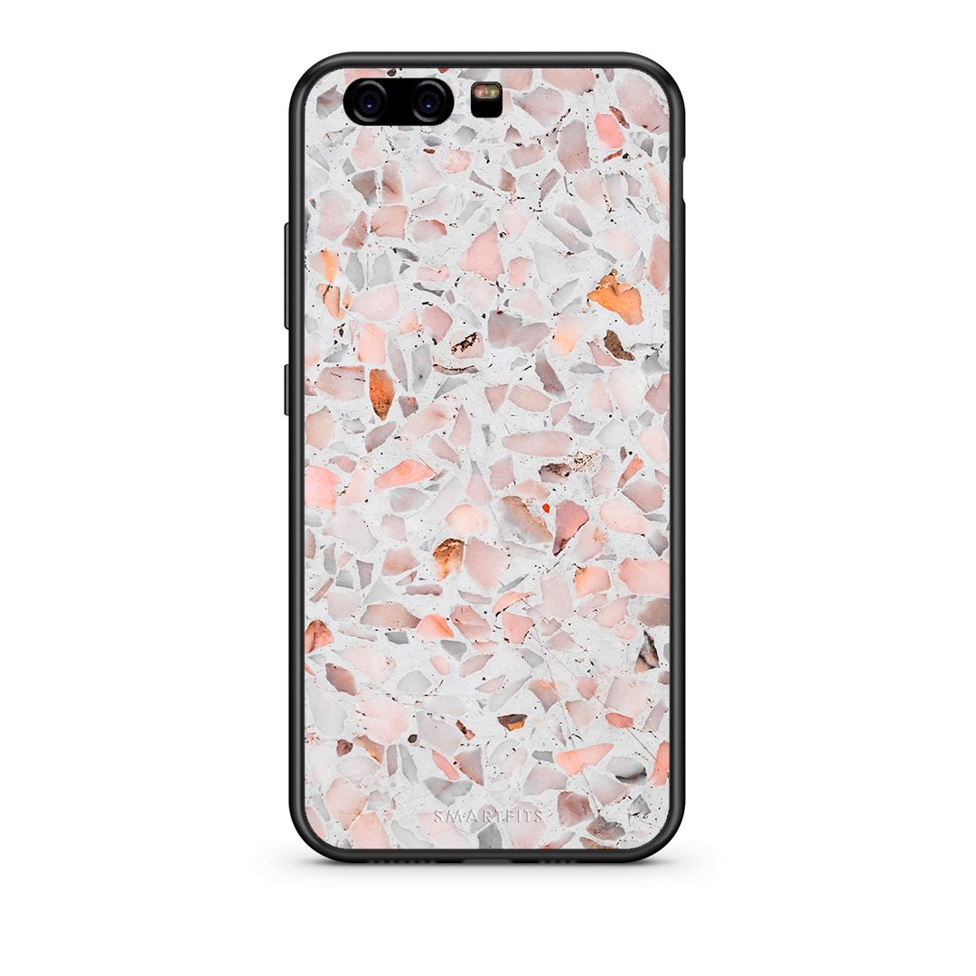 Huawei P10 Lite Marble Terrazzo θήκη από τη Smartfits με σχέδιο στο πίσω μέρος και μαύρο περίβλημα | Smartphone case with colorful back and black bezels by Smartfits