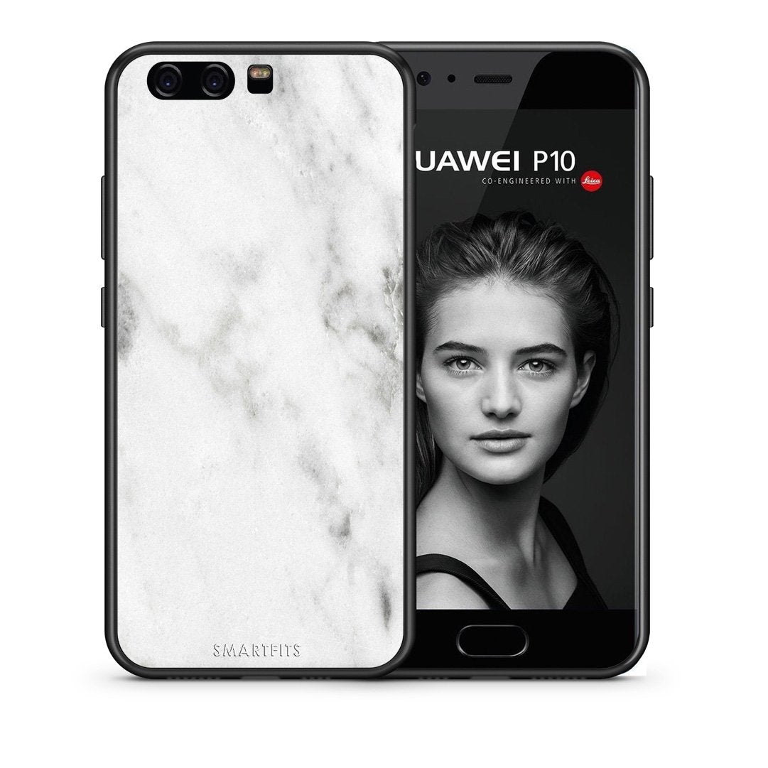 Θήκη Huawei P10 Lite White Marble από τη Smartfits με σχέδιο στο πίσω μέρος και μαύρο περίβλημα | Huawei P10 Lite White Marble case with colorful back and black bezels