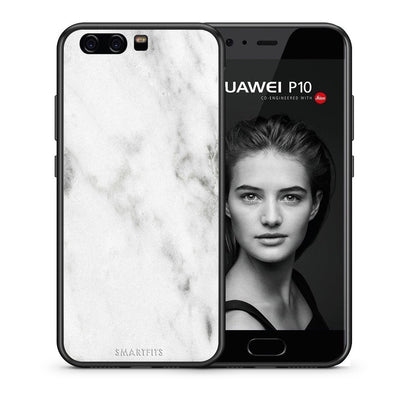 Θήκη Huawei P10 Lite White Marble από τη Smartfits με σχέδιο στο πίσω μέρος και μαύρο περίβλημα | Huawei P10 Lite White Marble case with colorful back and black bezels