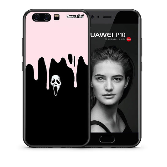 Θήκη Huawei P10 Melting Halloween Mask από τη Smartfits με σχέδιο στο πίσω μέρος και μαύρο περίβλημα | Huawei P10 Melting Halloween Mask case with colorful back and black bezels