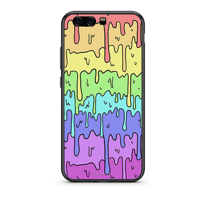Huawei P10 Lite Melting Rainbow θήκη από τη Smartfits με σχέδιο στο πίσω μέρος και μαύρο περίβλημα | Smartphone case with colorful back and black bezels by Smartfits