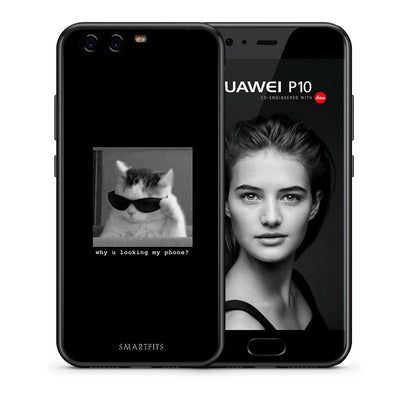 Θήκη Huawei P10 Lite Meme Cat από τη Smartfits με σχέδιο στο πίσω μέρος και μαύρο περίβλημα | Huawei P10 Lite Meme Cat case with colorful back and black bezels