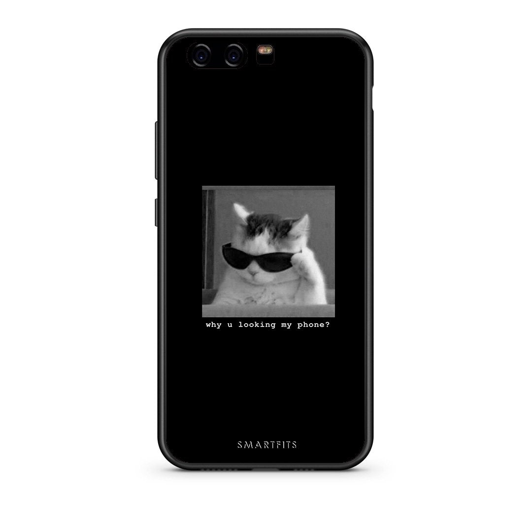Huawei P10 Lite Meme Cat θήκη από τη Smartfits με σχέδιο στο πίσω μέρος και μαύρο περίβλημα | Smartphone case with colorful back and black bezels by Smartfits