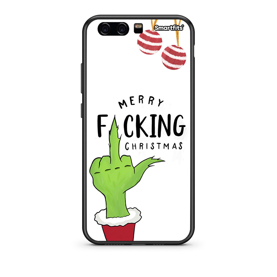 huawei p10 Merry F Xmas θήκη από τη Smartfits με σχέδιο στο πίσω μέρος και μαύρο περίβλημα | Smartphone case with colorful back and black bezels by Smartfits
