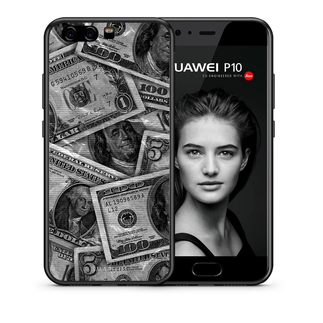 Θήκη Huawei P10 Lite Money Dollars από τη Smartfits με σχέδιο στο πίσω μέρος και μαύρο περίβλημα | Huawei P10 Lite Money Dollars case with colorful back and black bezels