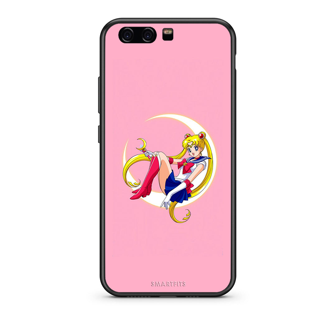 Huawei P10 Lite Moon Girl θήκη από τη Smartfits με σχέδιο στο πίσω μέρος και μαύρο περίβλημα | Smartphone case with colorful back and black bezels by Smartfits